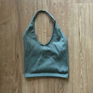 Ribbed green halter